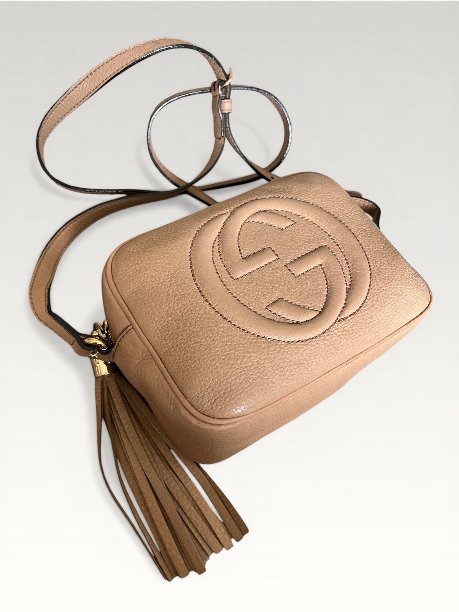 Gucci Soho Disco Bag Rose Beige Pebbled Leather