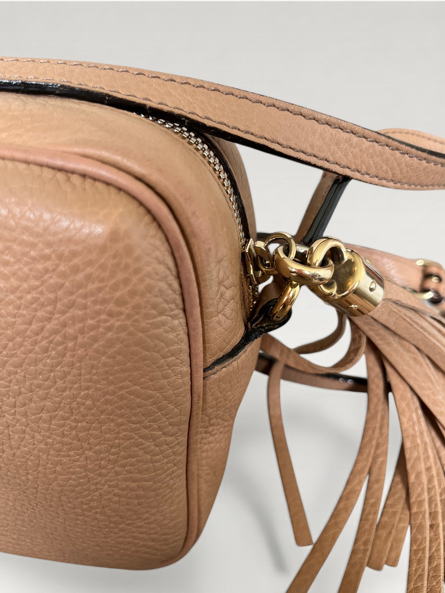 Gucci Soho Disco Bag Rose Beige Pebbled Leather