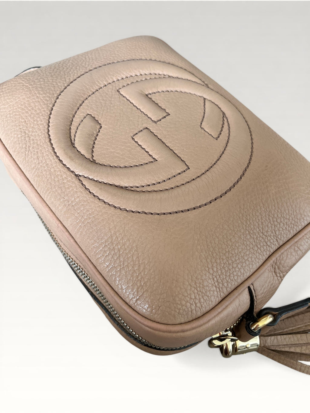 Gucci Soho Disco Bag Rose Beige Pebbled Leather
