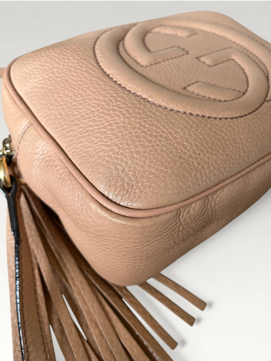Gucci Soho Disco Bag Rose Beige Pebbled Leather
