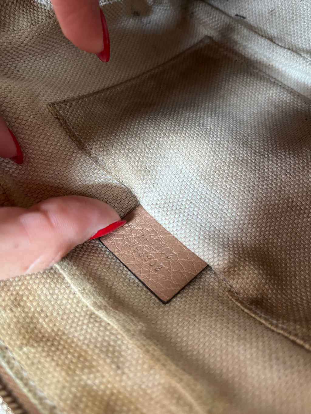 Gucci Soho Disco Bag Rose Beige Pebbled Leather