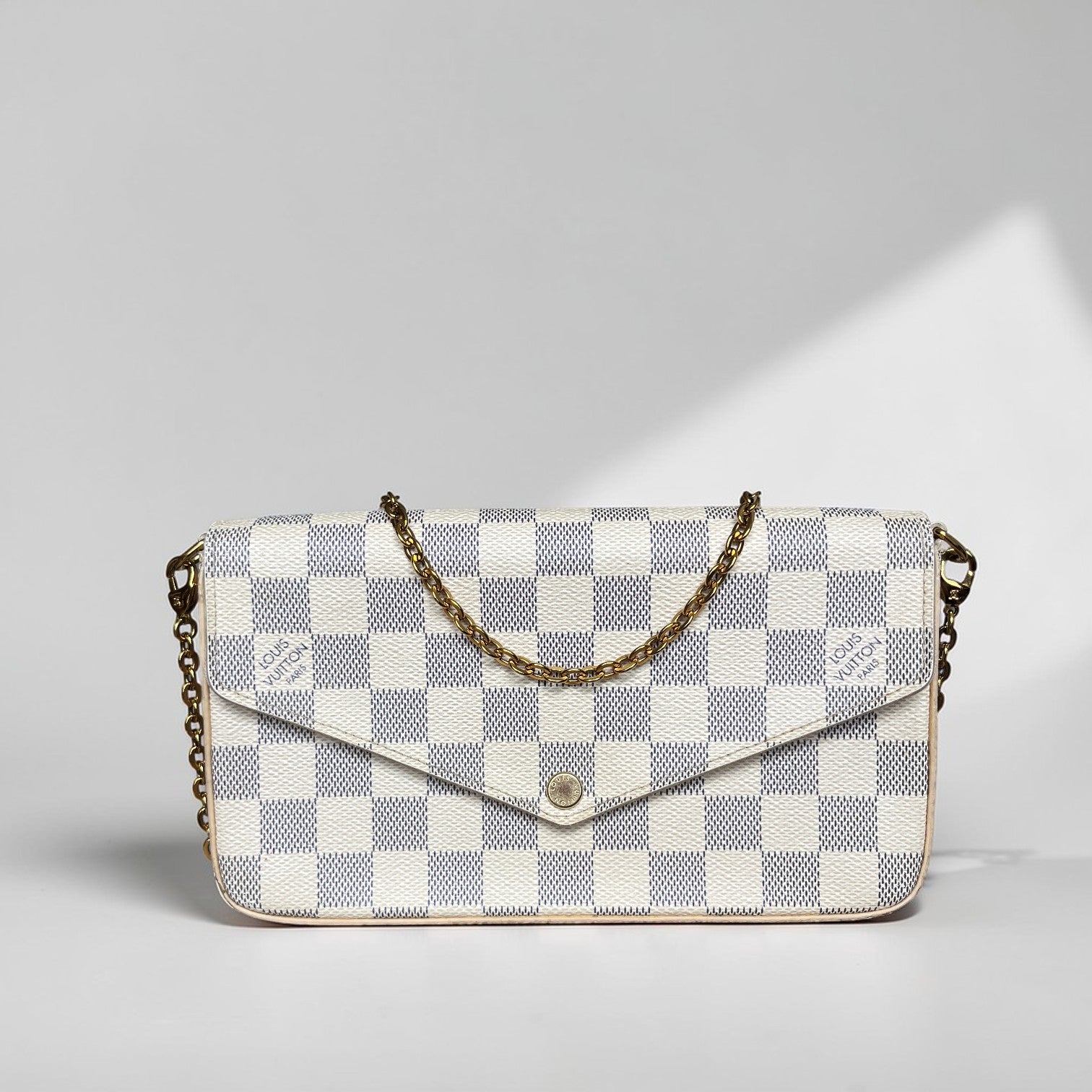 Louis Vuitton Felicie Pochette Damier Azur Coated Canvas