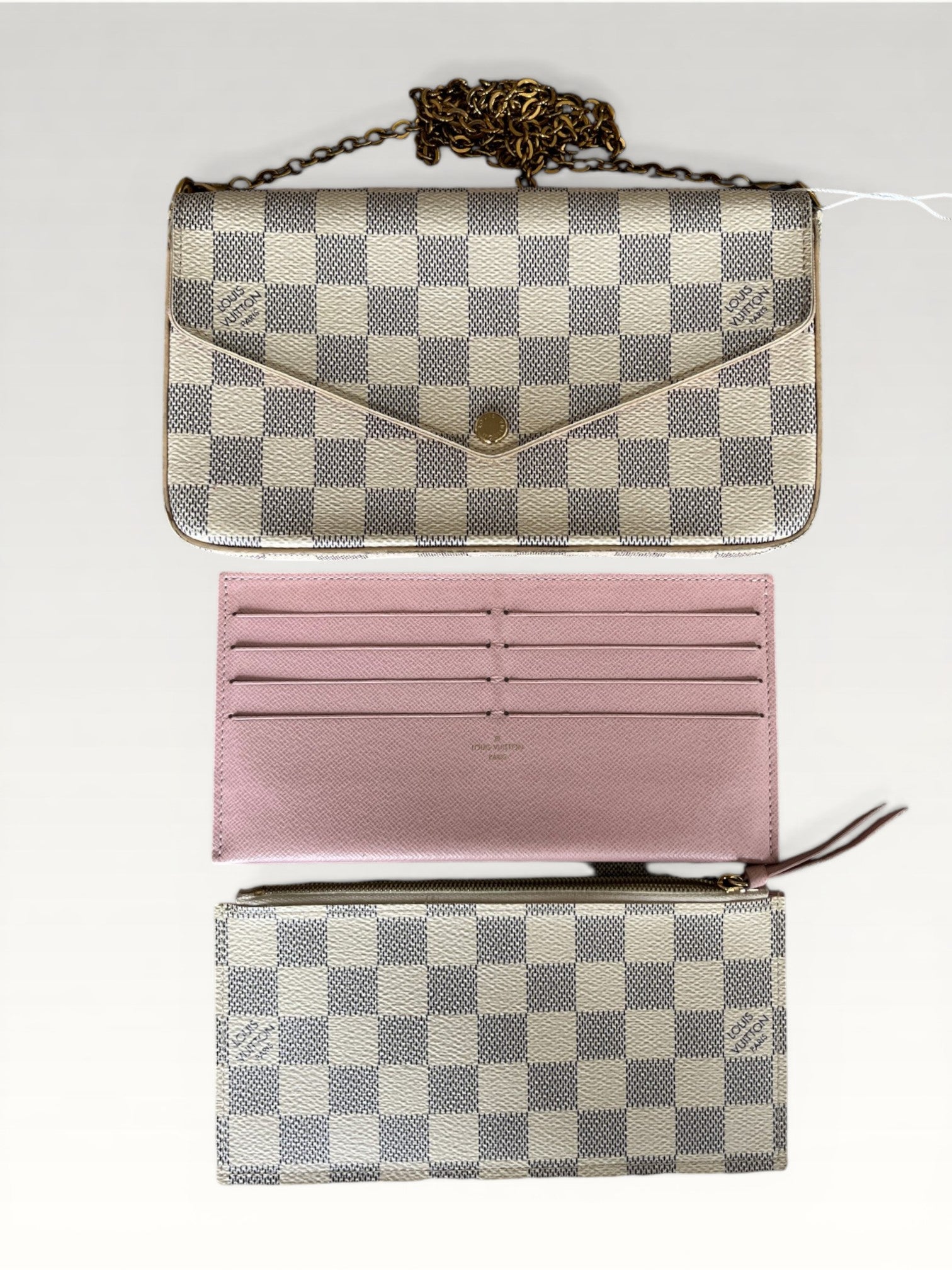 Louis Vuitton Felicie Pochette Damier Azur Coated Canvas