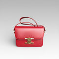 Celine Teen Triomphe Crossbody Bag Red Smooth Leather