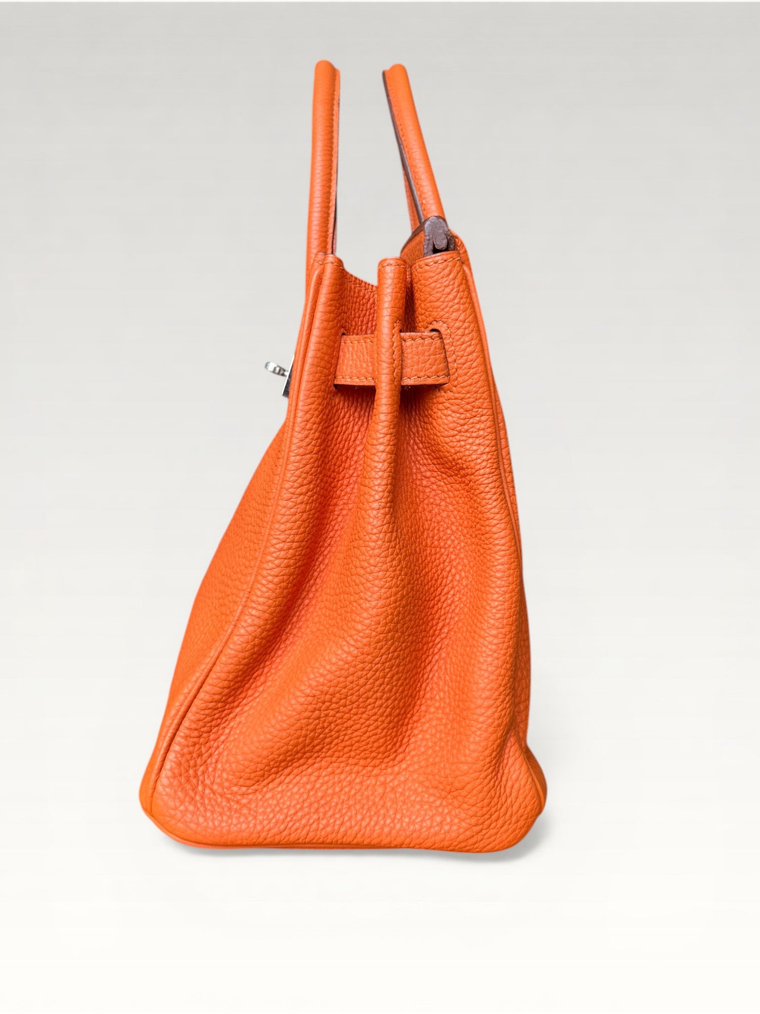 2007 Hermès Birkin 30 Clemence Orange H Palladium Hardware