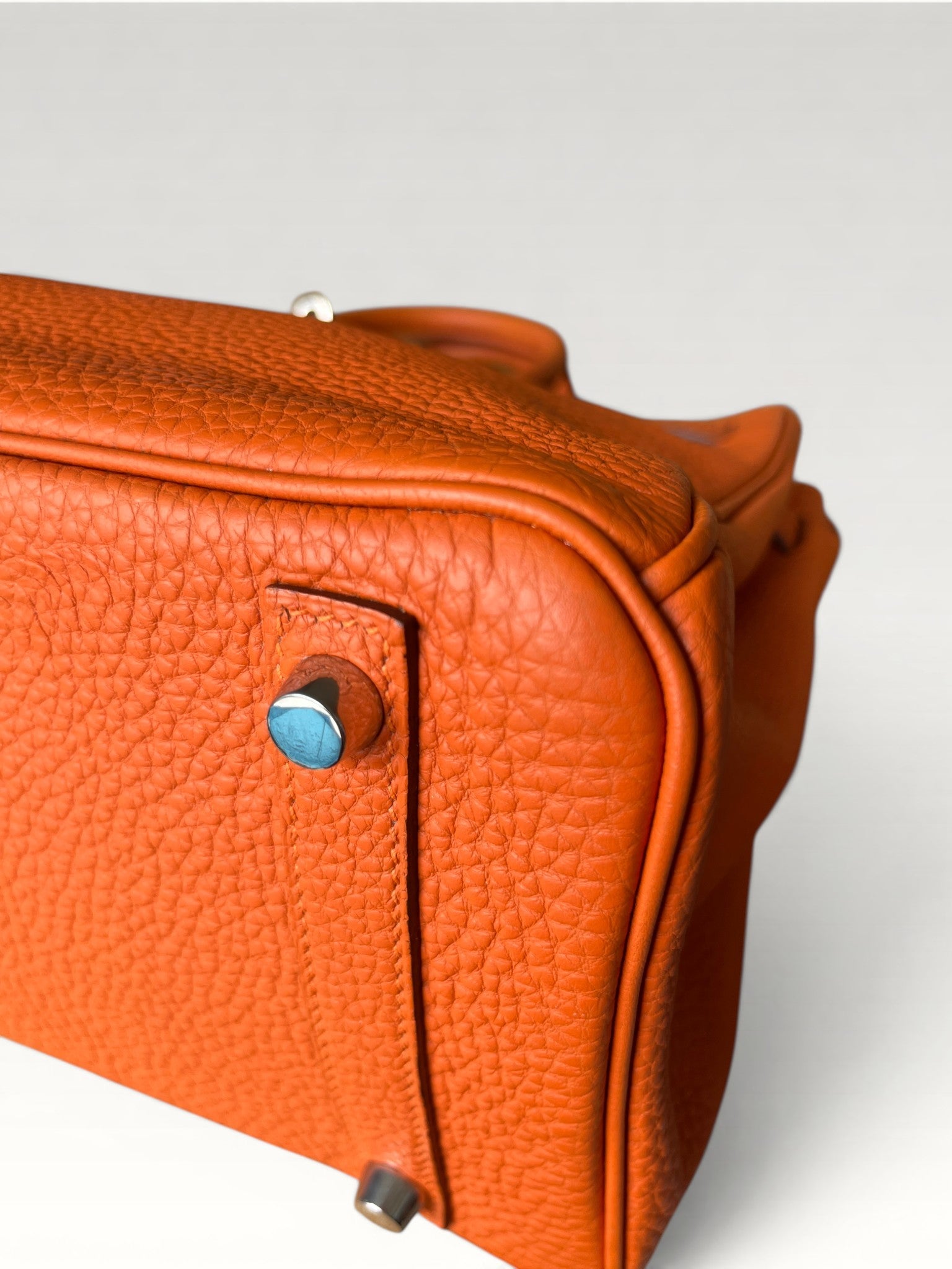 2007 Hermès Birkin 30 Clemence Orange H Palladium Hardware