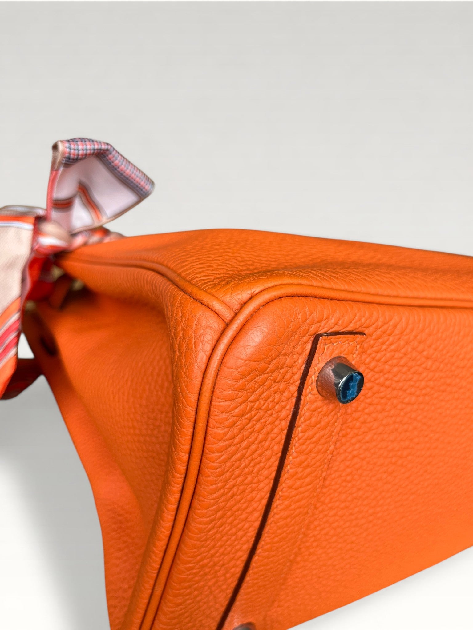 2007 Hermès Birkin 30 Clemence Orange H Palladium Hardware
