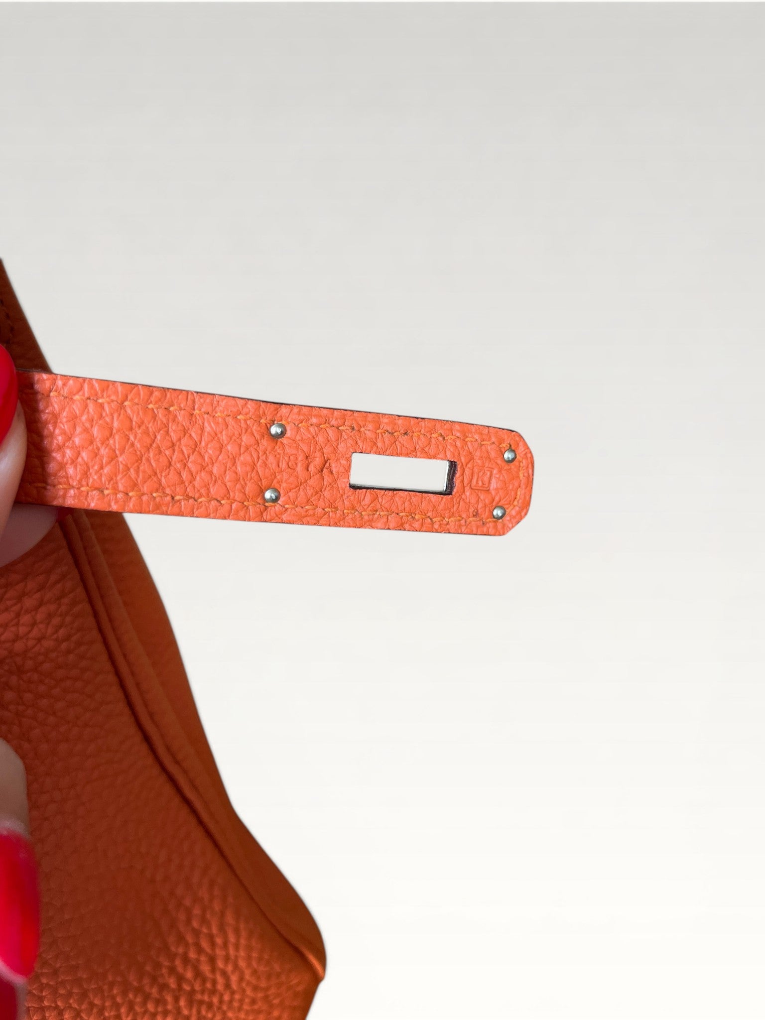 2007 Hermès Birkin 30 Clemence Orange H Palladium Hardware