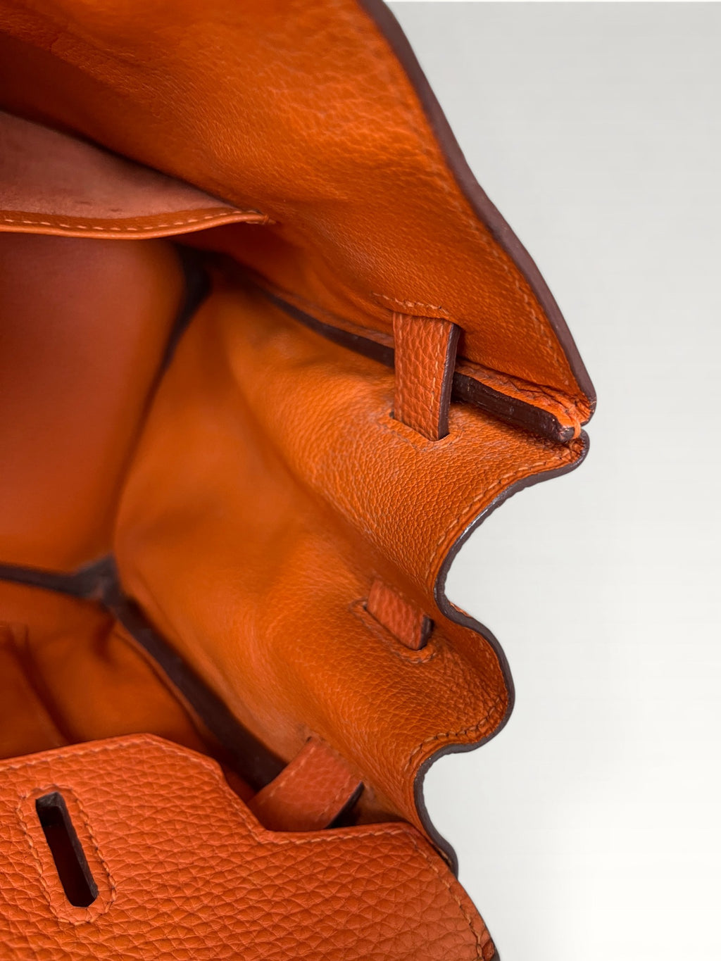 2007 Hermès Birkin 30 Clemence Orange H Palladium Hardware