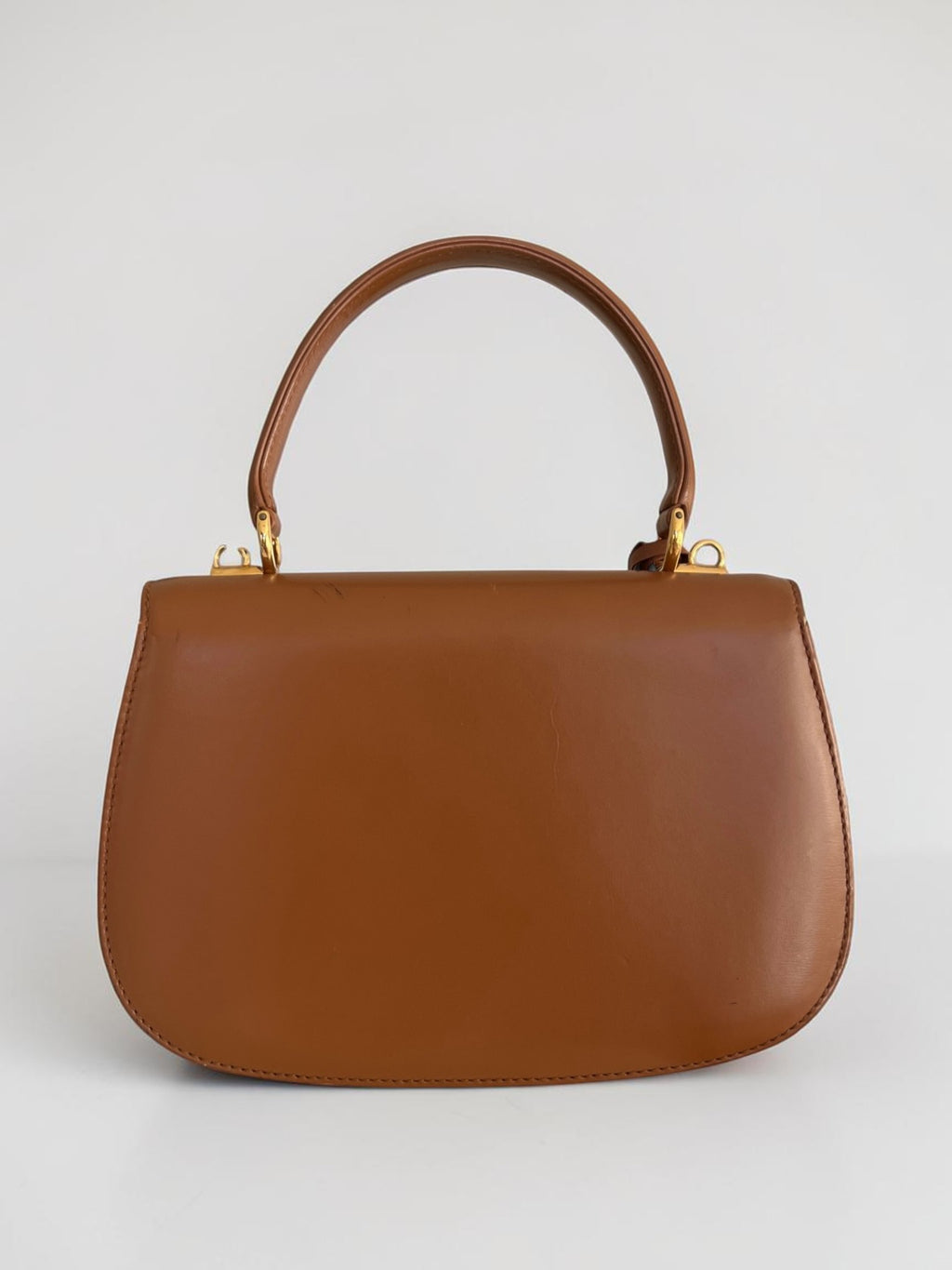 Gucci Vintage Smooth Calfskin Lady Lock Satchel Brown