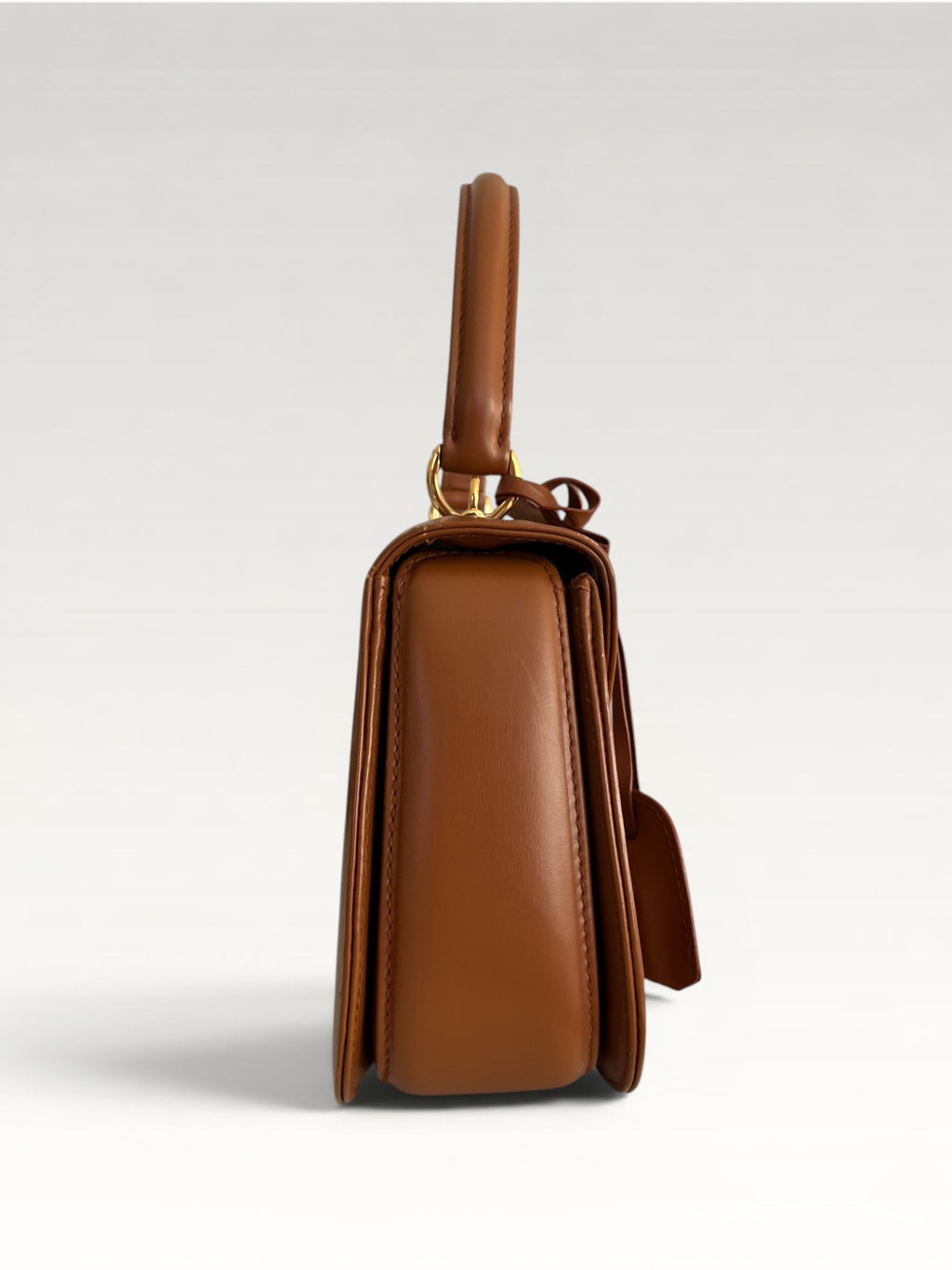Gucci Vintage Smooth Calfskin Lady Lock Satchel Brown
