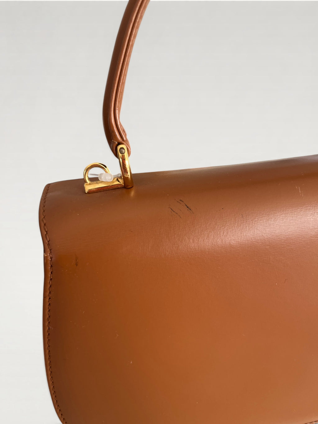 Gucci Vintage Smooth Calfskin Lady Lock Satchel Brown