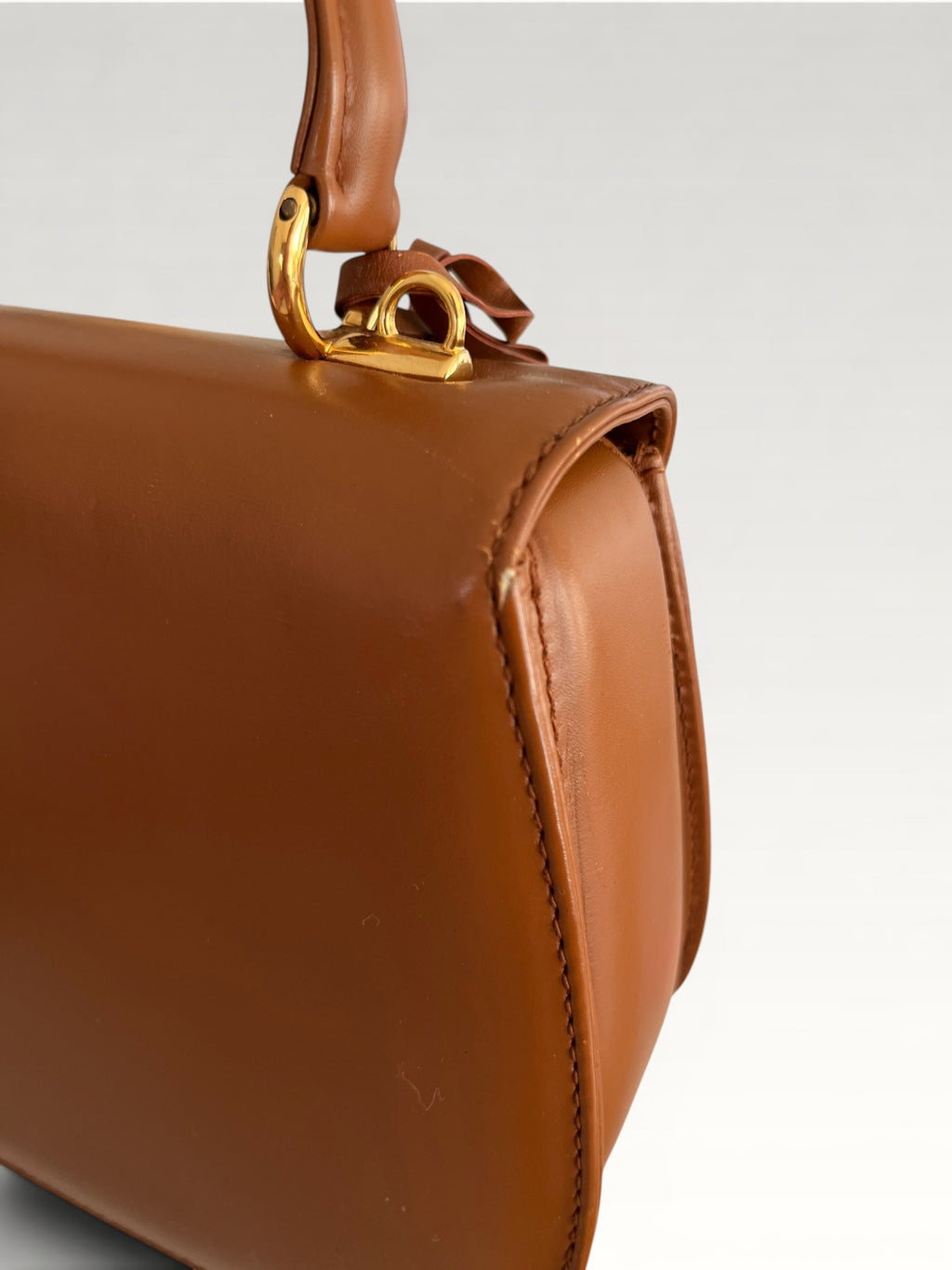 Gucci Vintage Smooth Calfskin Lady Lock Satchel Brown
