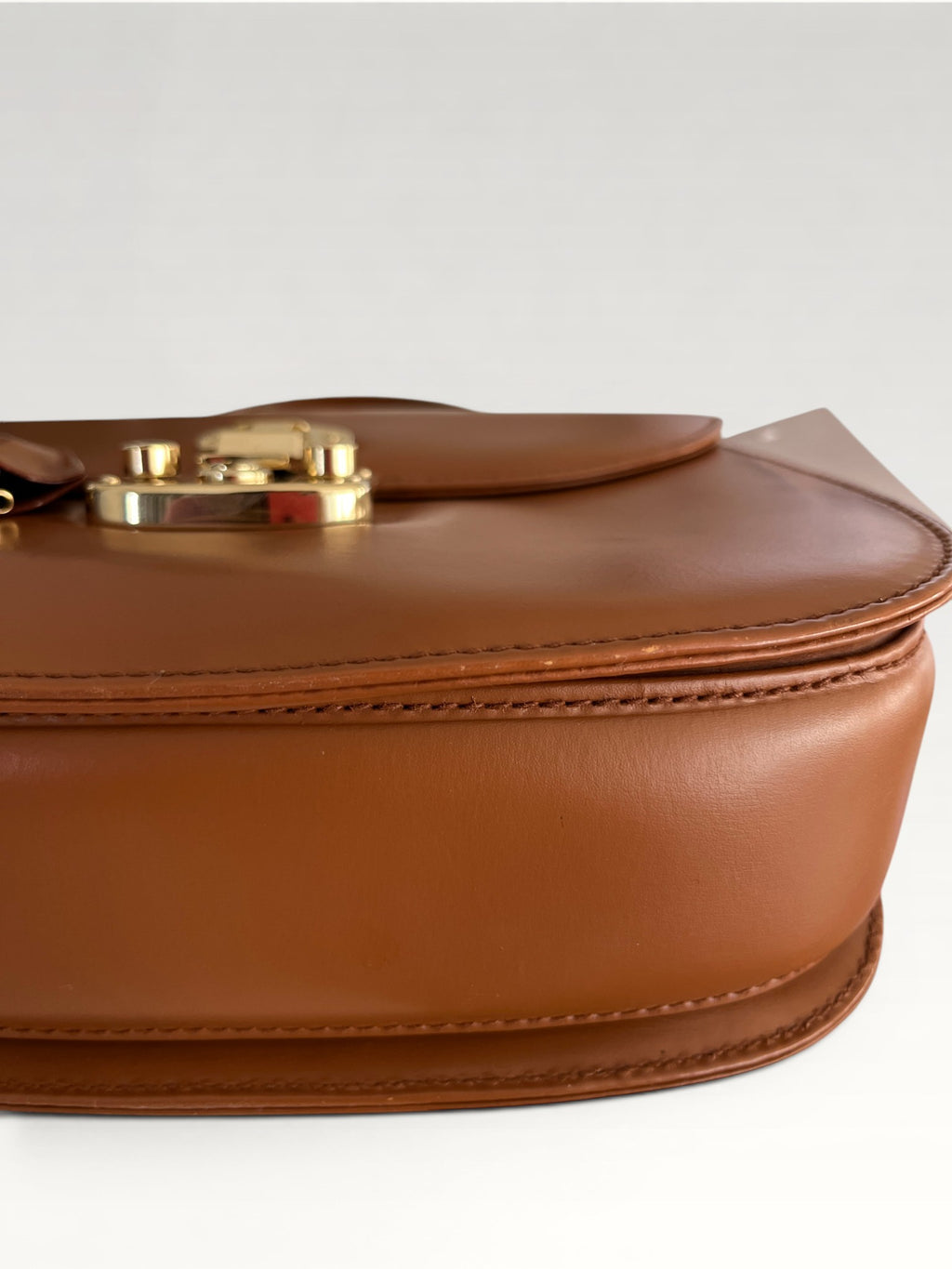 Gucci Vintage Smooth Calfskin Lady Lock Satchel Brown