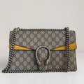 Gucci Dionysus GG Supreme Canvas Bag Yellow Suede