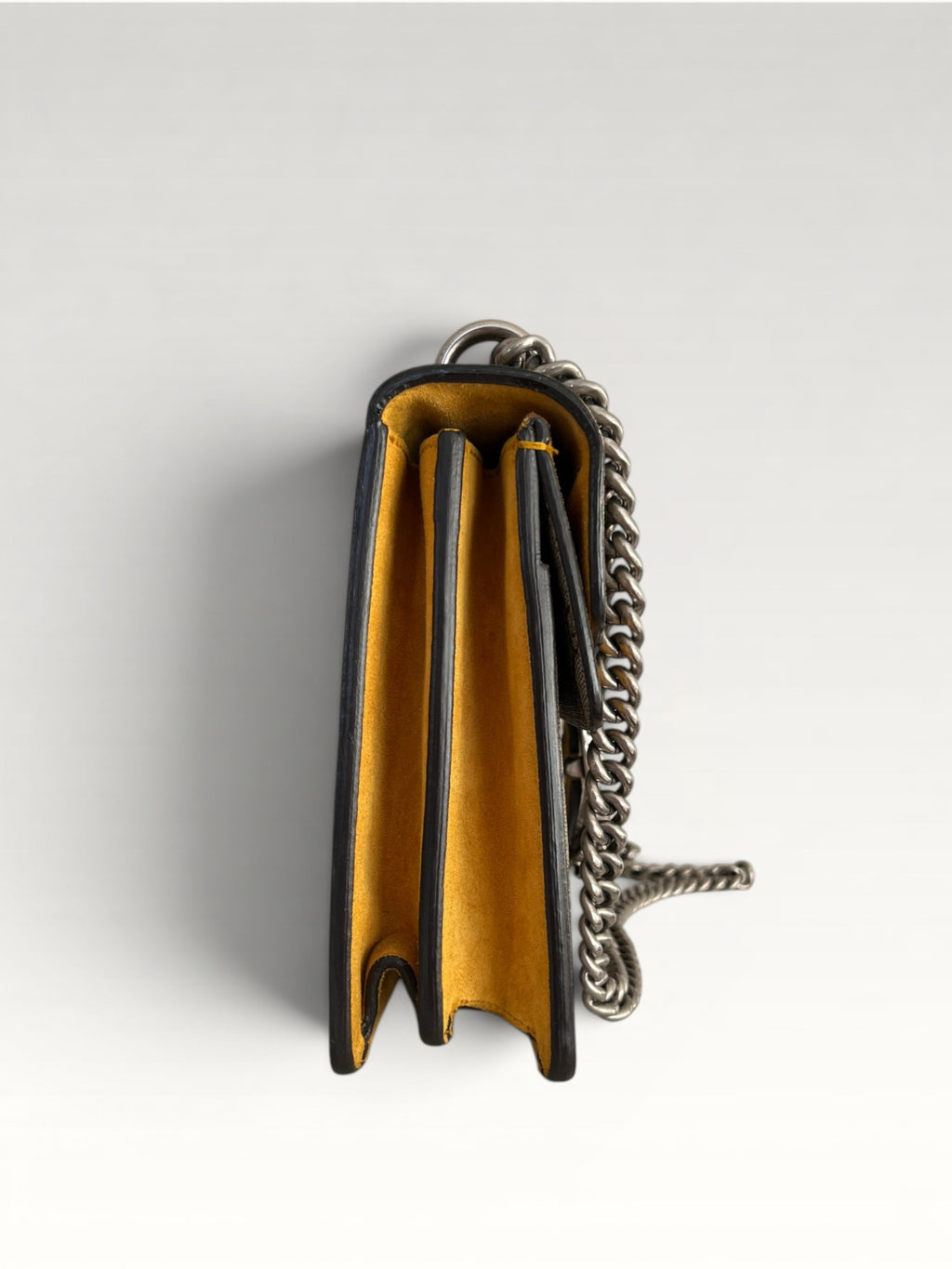 Gucci Dionysus GG Supreme Canvas Bag Yellow Suede