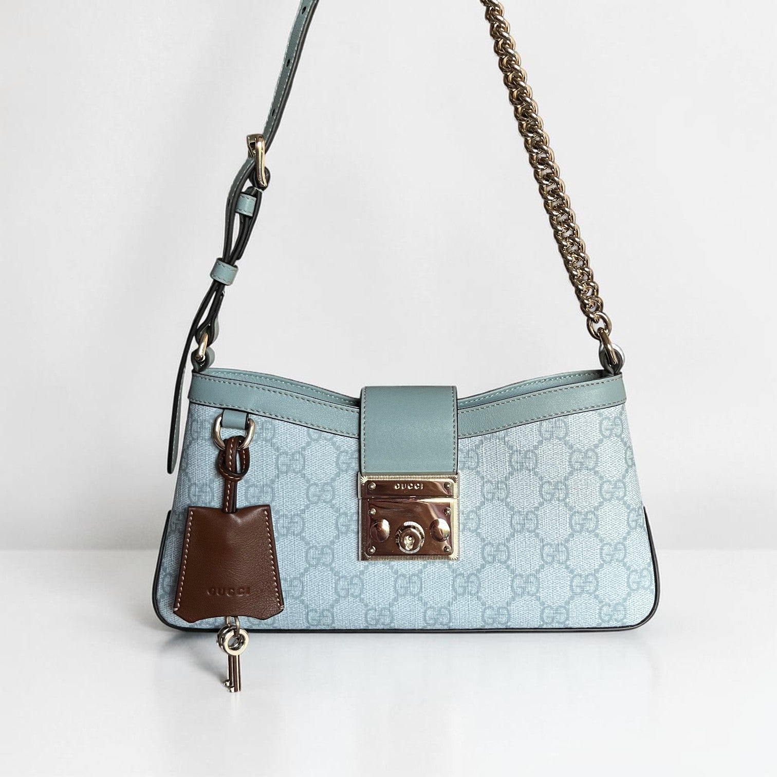 Gucci Small Padlock Shoulder Bag GG Supreme Blue