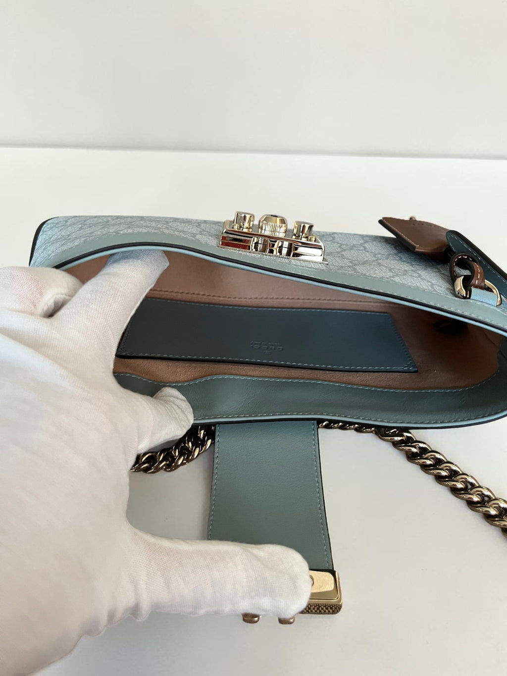 Gucci Small Padlock Shoulder Bag GG Supreme Blue