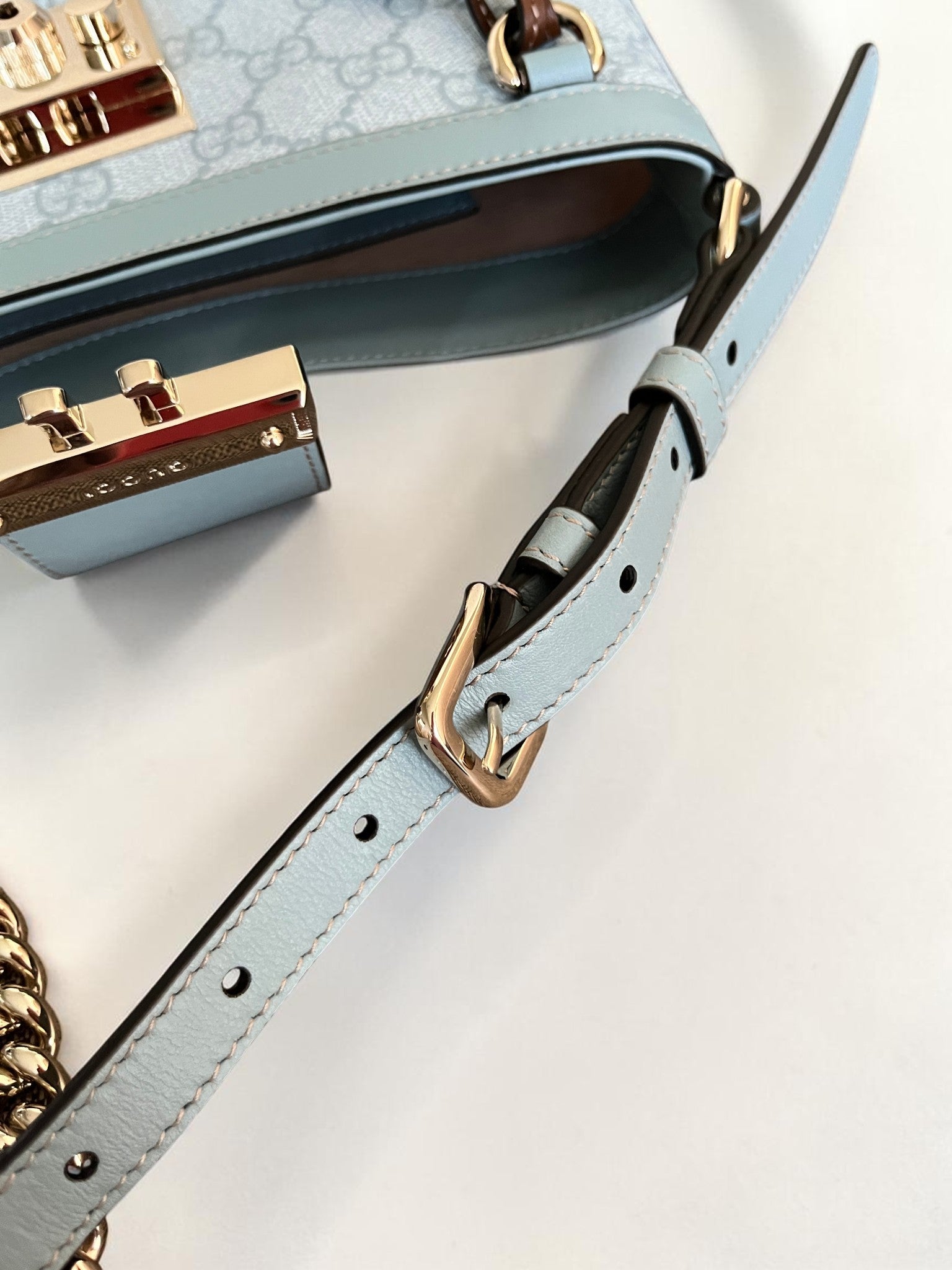 Gucci Small Padlock Shoulder Bag GG Supreme Blue