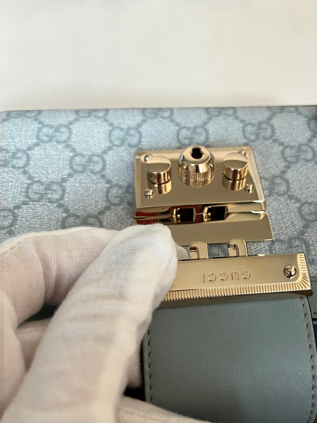 Gucci Small Padlock Shoulder Bag GG Supreme Blue
