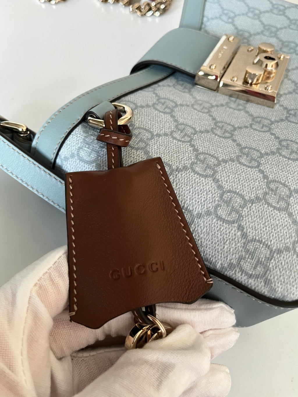 Gucci Small Padlock Shoulder Bag GG Supreme Blue