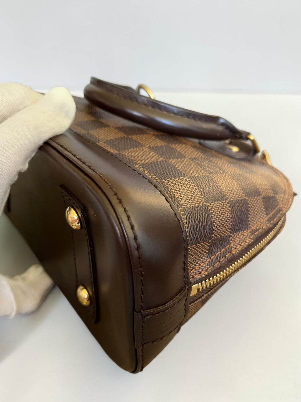 2018 Louis Vuitton Alma BB Damier Ebene Coated Canvas