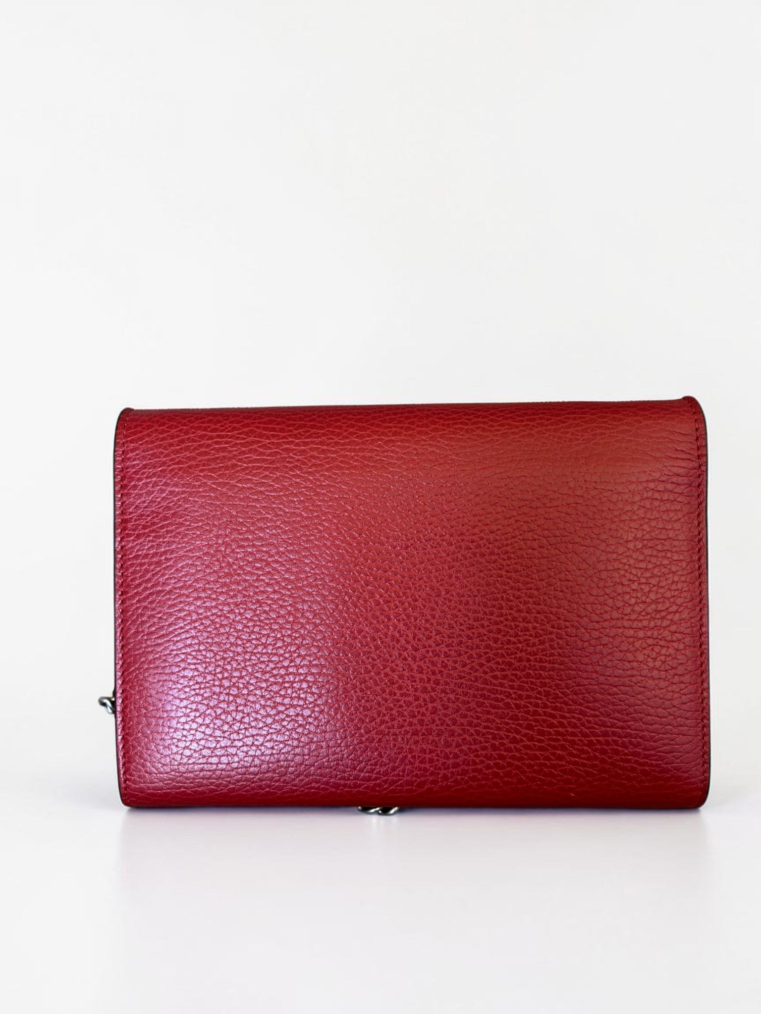 Gucci Dionysus Red Burgundy Leather Wallet On Chain