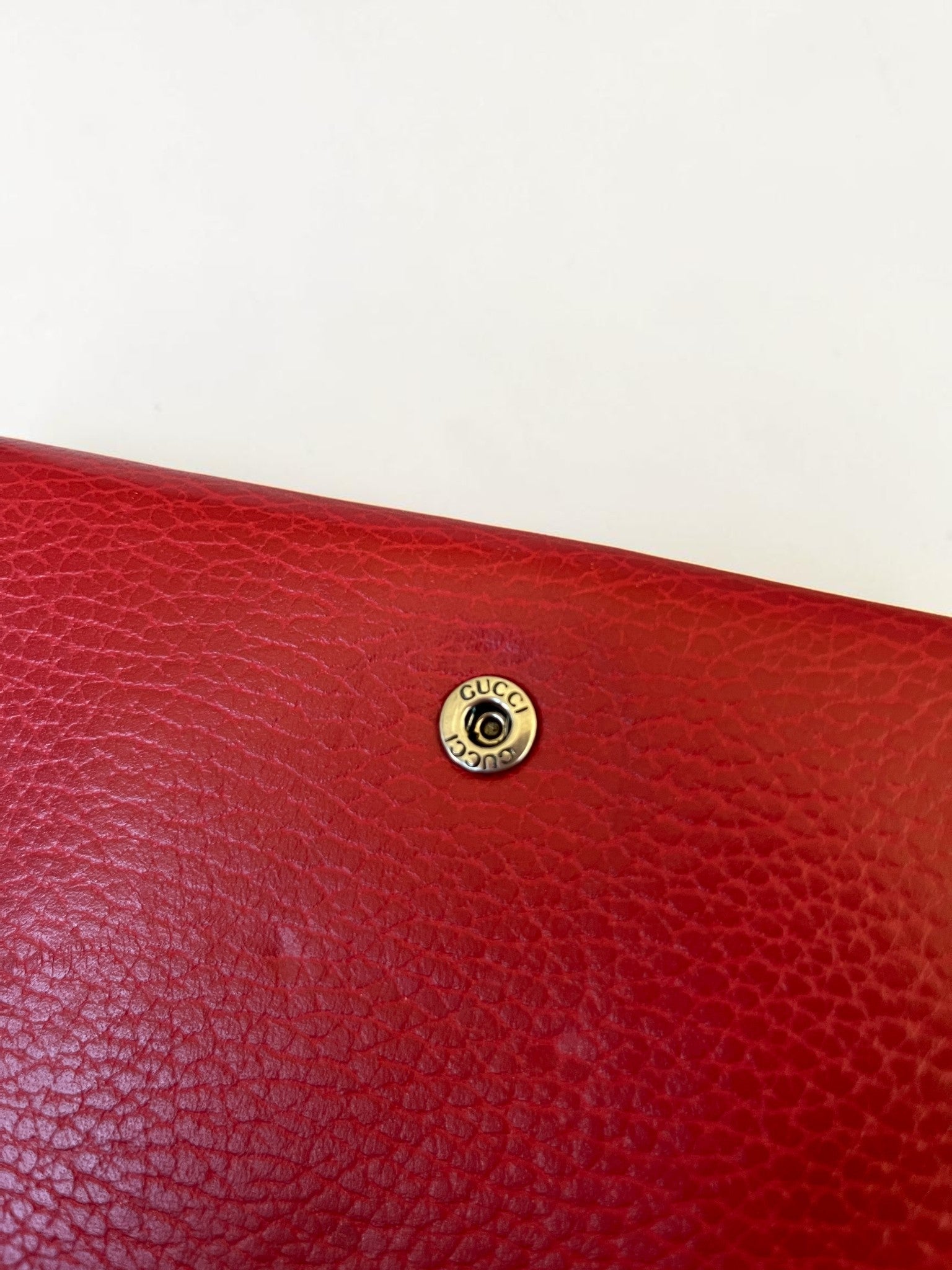 Gucci Dionysus Red Burgundy Leather Wallet On Chain