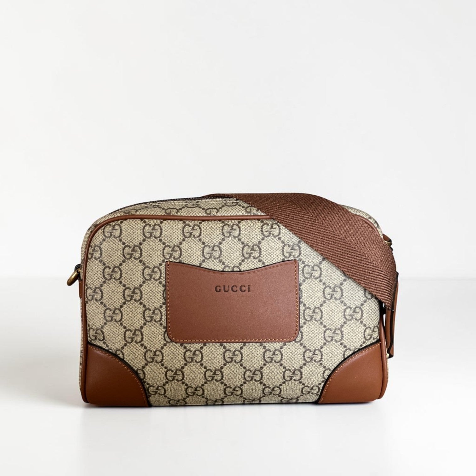 Gucci GG Emblem Crossbody Bag In Monogram Canvas