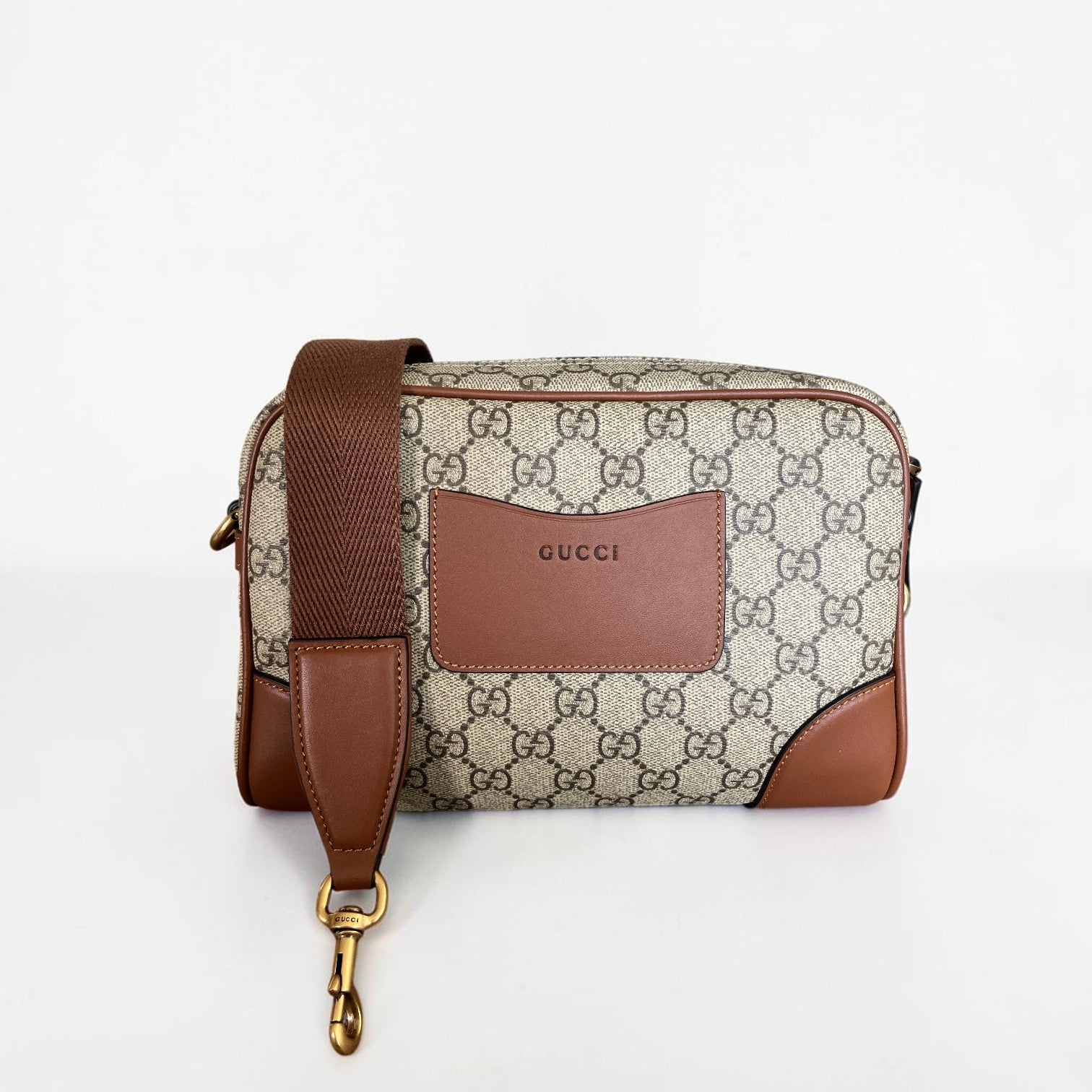 Gucci GG Emblem Crossbody Bag In Monogram Canvas