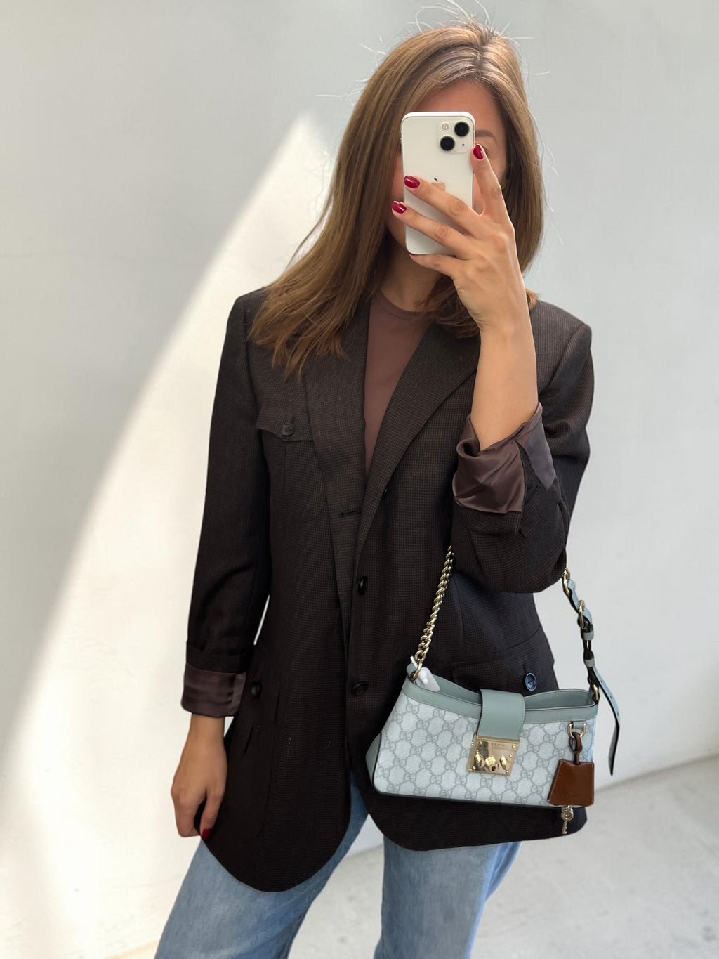 Gucci Small Padlock Shoulder Bag GG Supreme Blue