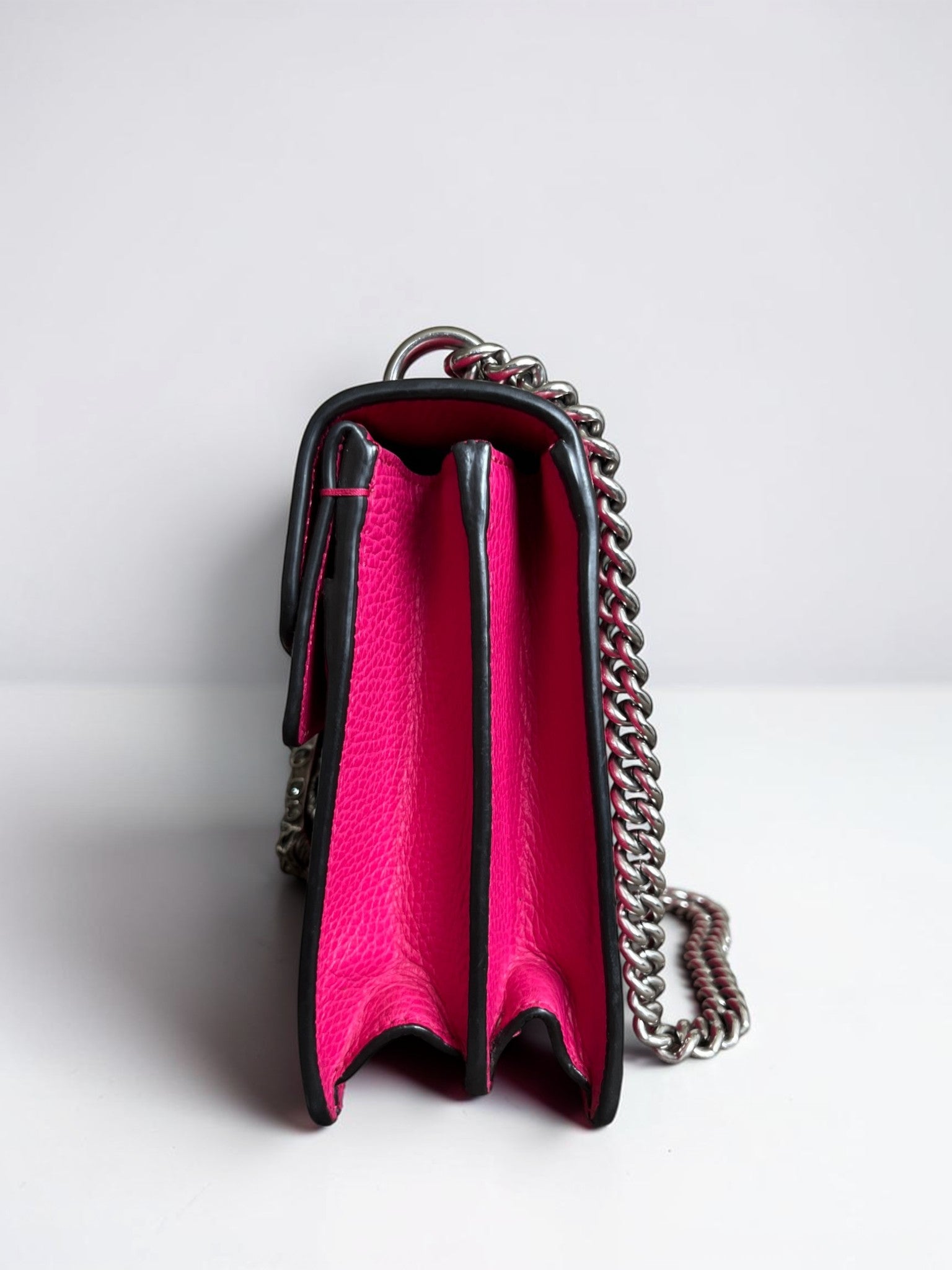 Gucci Dionysus Medium Pink Pebbled Leather Crystal Embelished