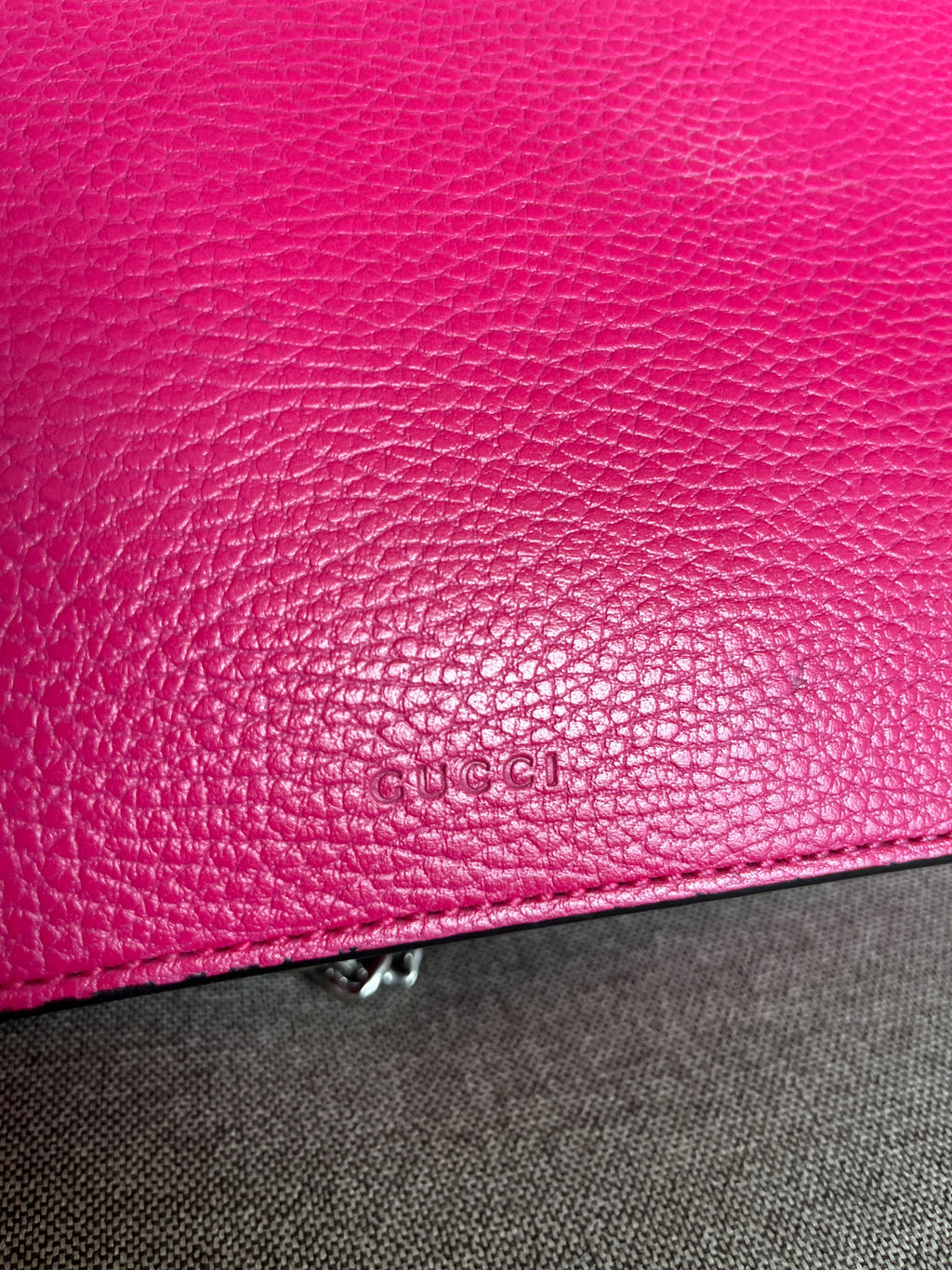 Gucci Dionysus Medium Pink Pebbled Leather Crystal Embelished