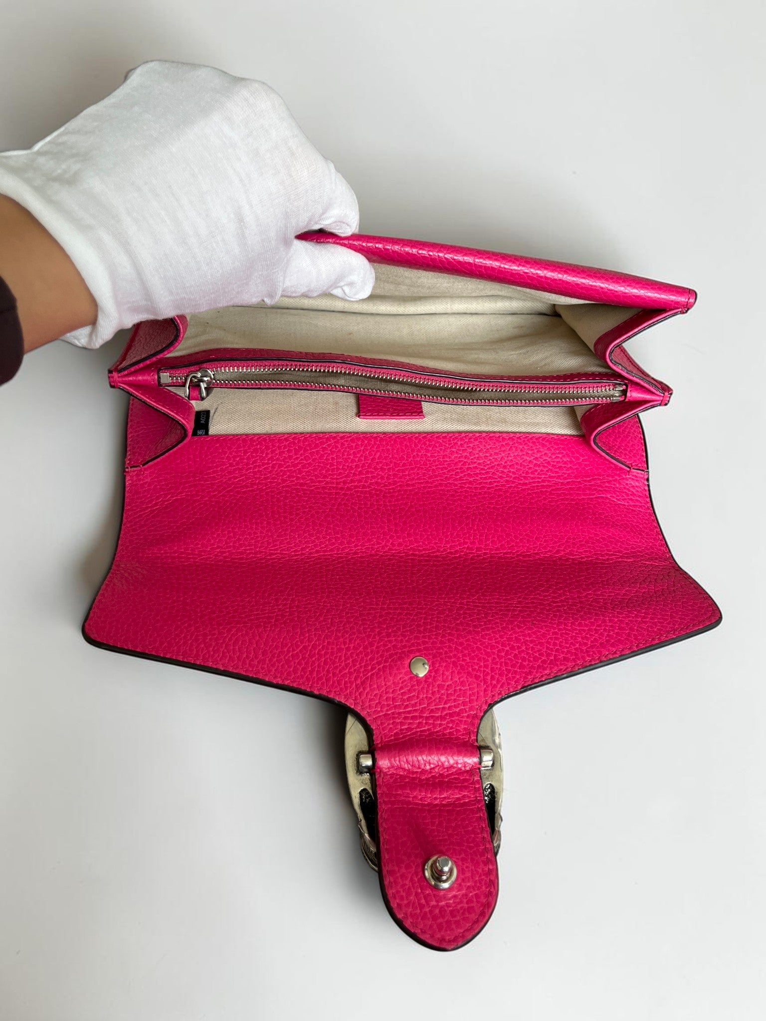 Gucci Dionysus Medium Pink Pebbled Leather Crystal Embelished