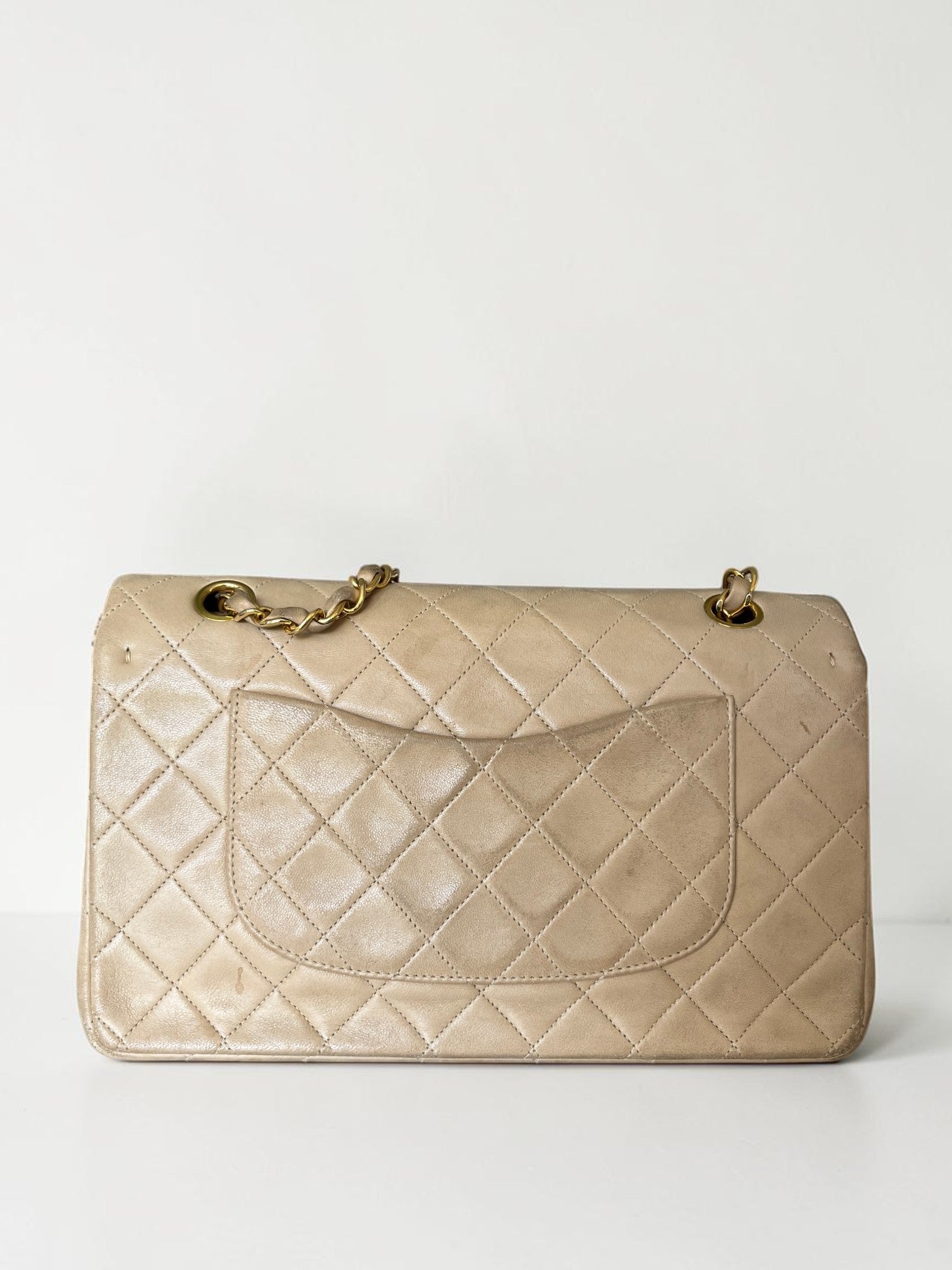 1991-1994 Chanel Medium Classic Flap Lambskin Beige
