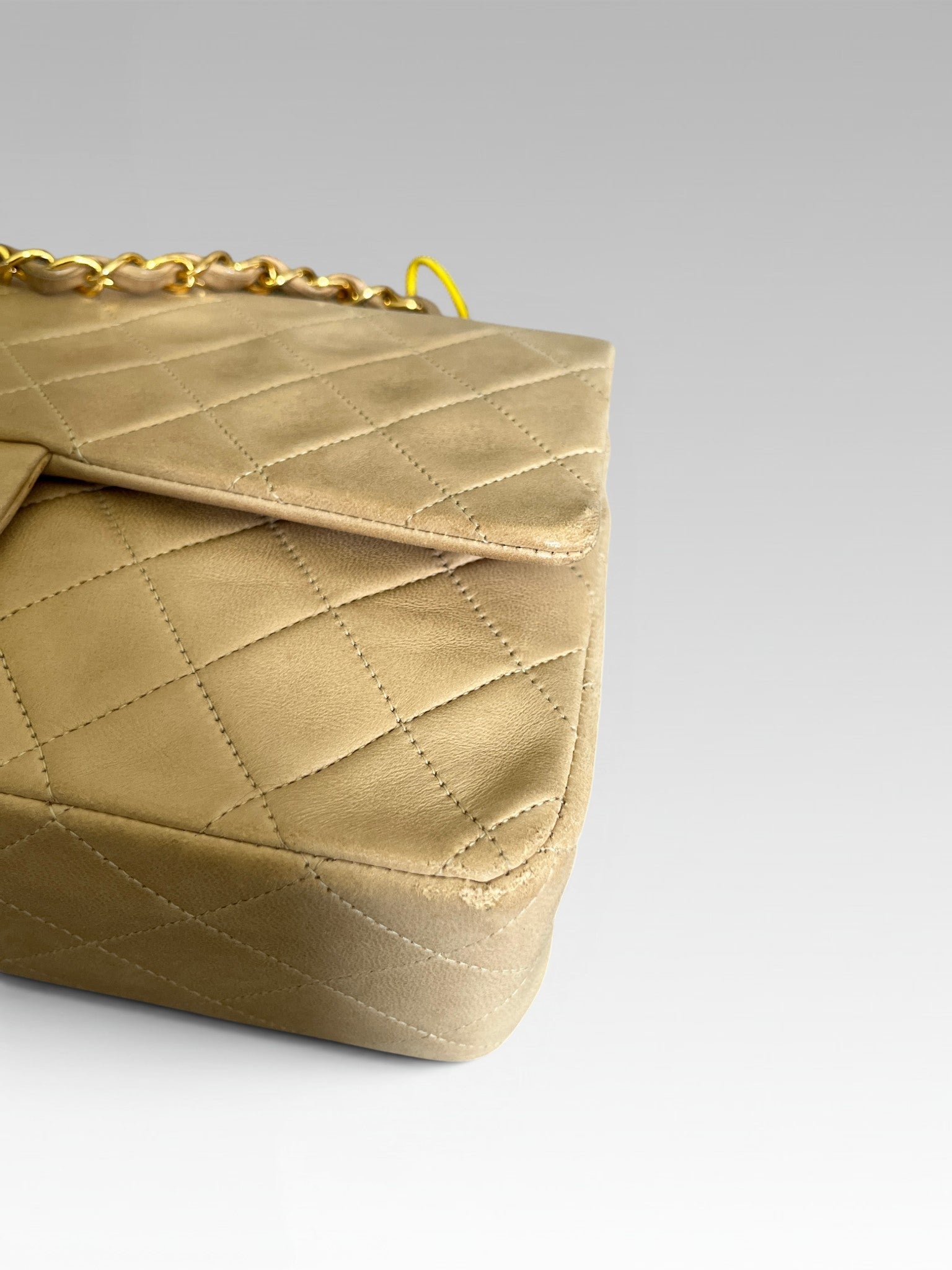 1991-1994 Chanel Medium Classic Flap Lambskin Beige