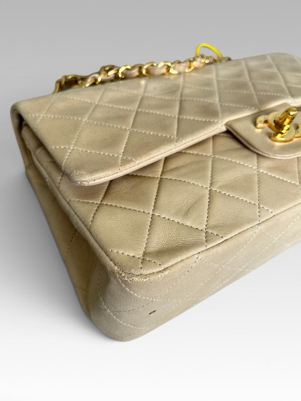 1991-1994 Chanel Medium Classic Flap Lambskin Beige