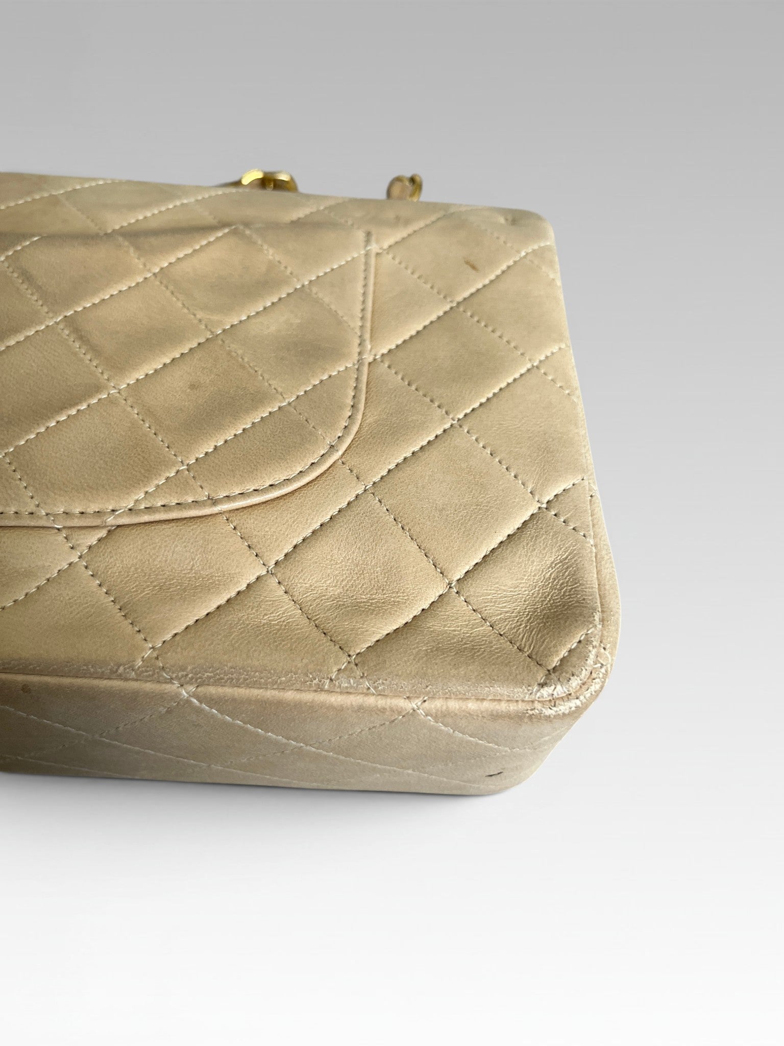 1991-1994 Chanel Medium Classic Flap Lambskin Beige