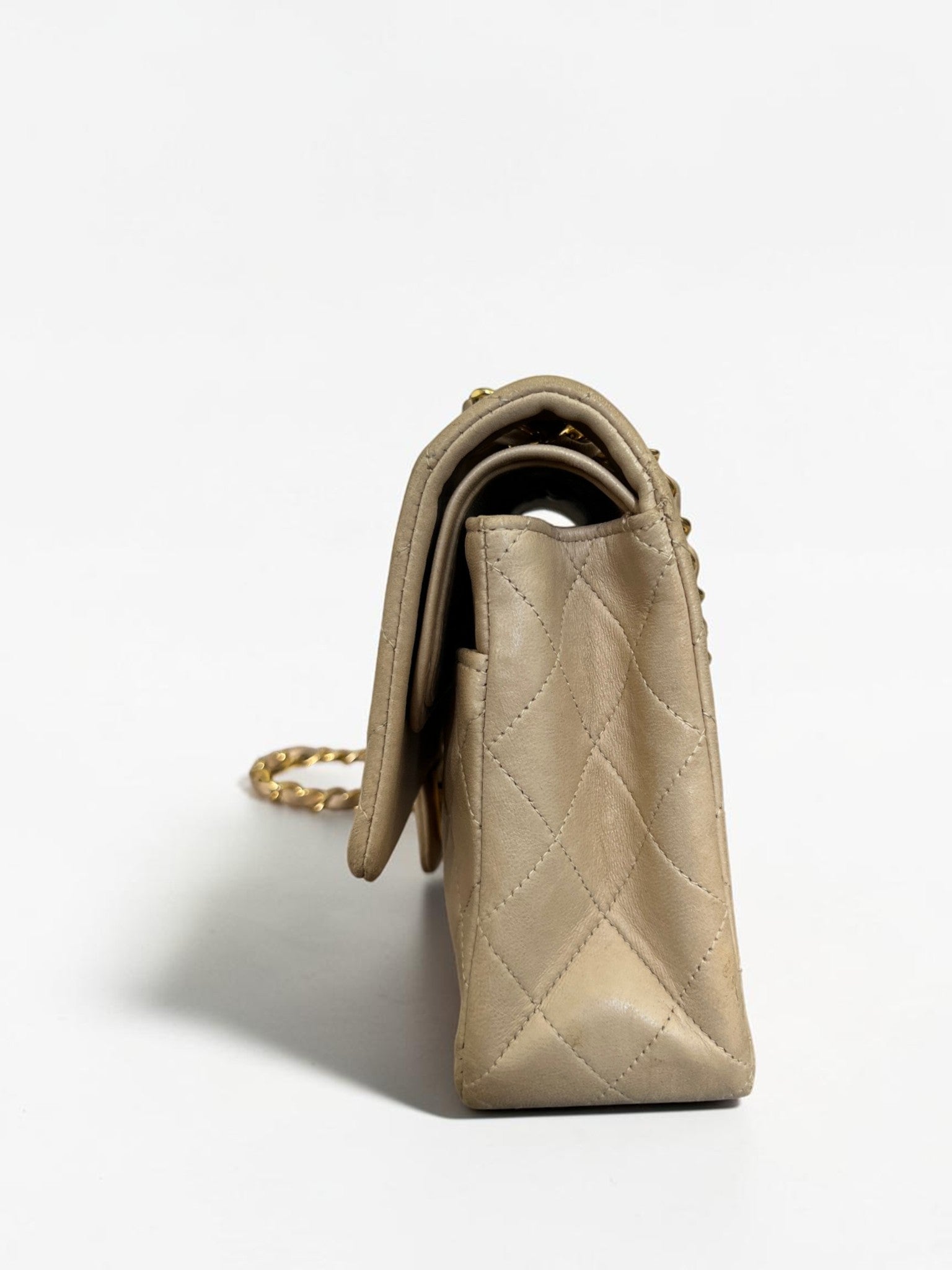 1991-1994 Chanel Medium Classic Flap Lambskin Beige