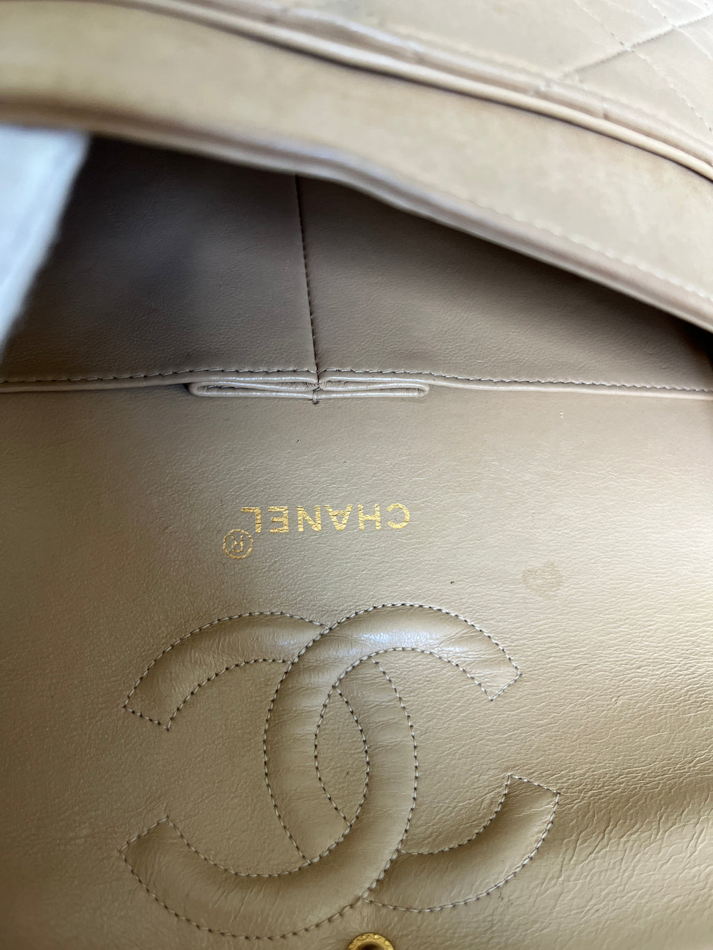 1991-1994 Chanel Medium Classic Flap Lambskin Beige