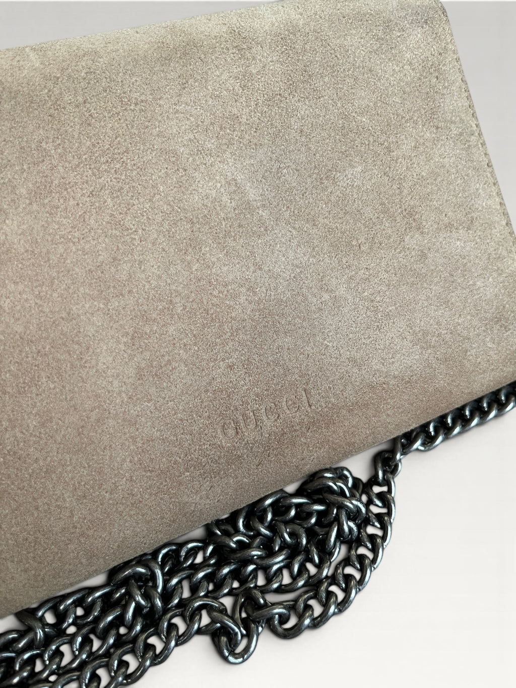 Gucci Dionysus Suede Wallet On Chain Brown