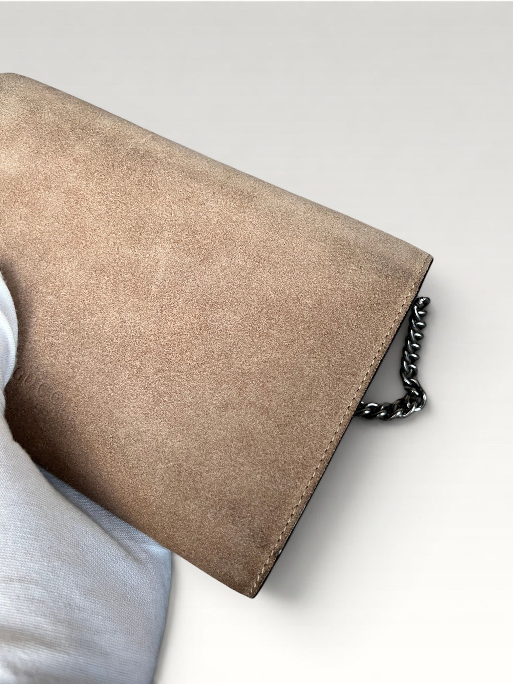 Gucci Dionysus Suede Wallet On Chain Brown