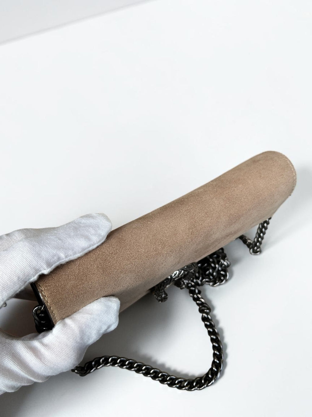 Gucci Dionysus Suede Wallet On Chain Brown