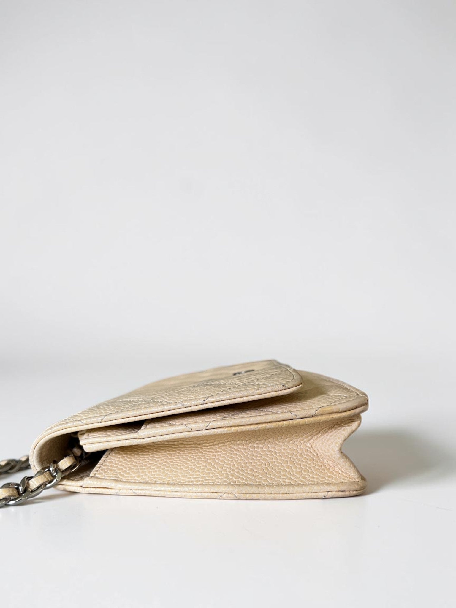 2013-2014 Chanel Wallet On Chain Beige Caviar