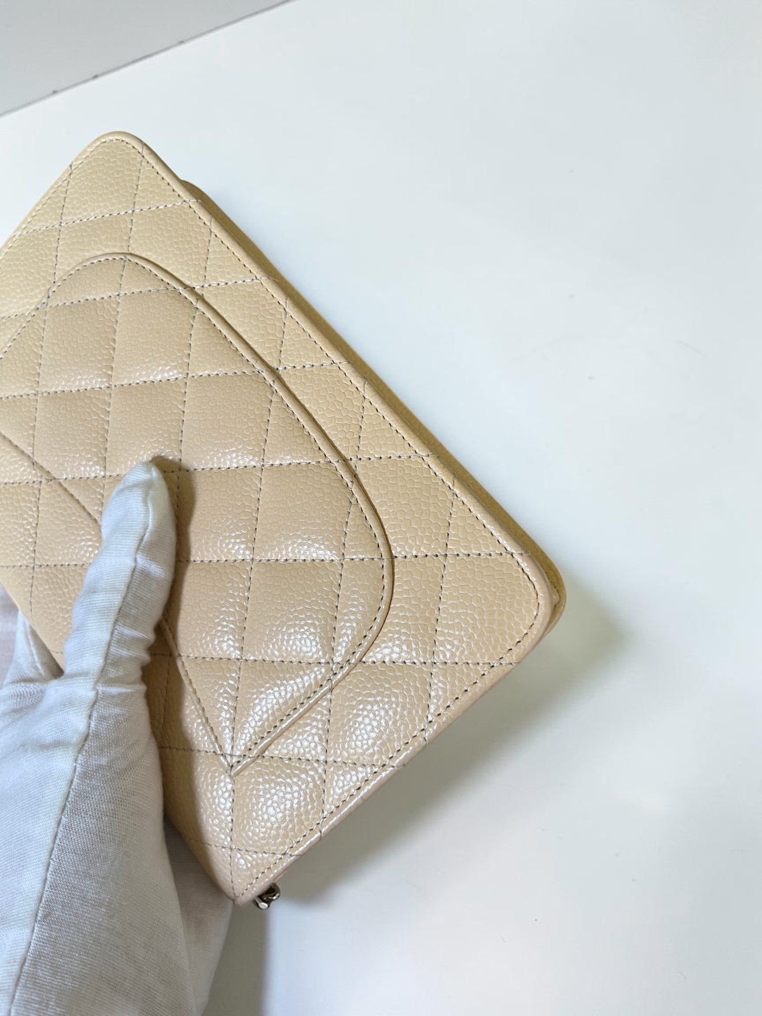 2013-2014 Chanel Wallet On Chain Beige Caviar