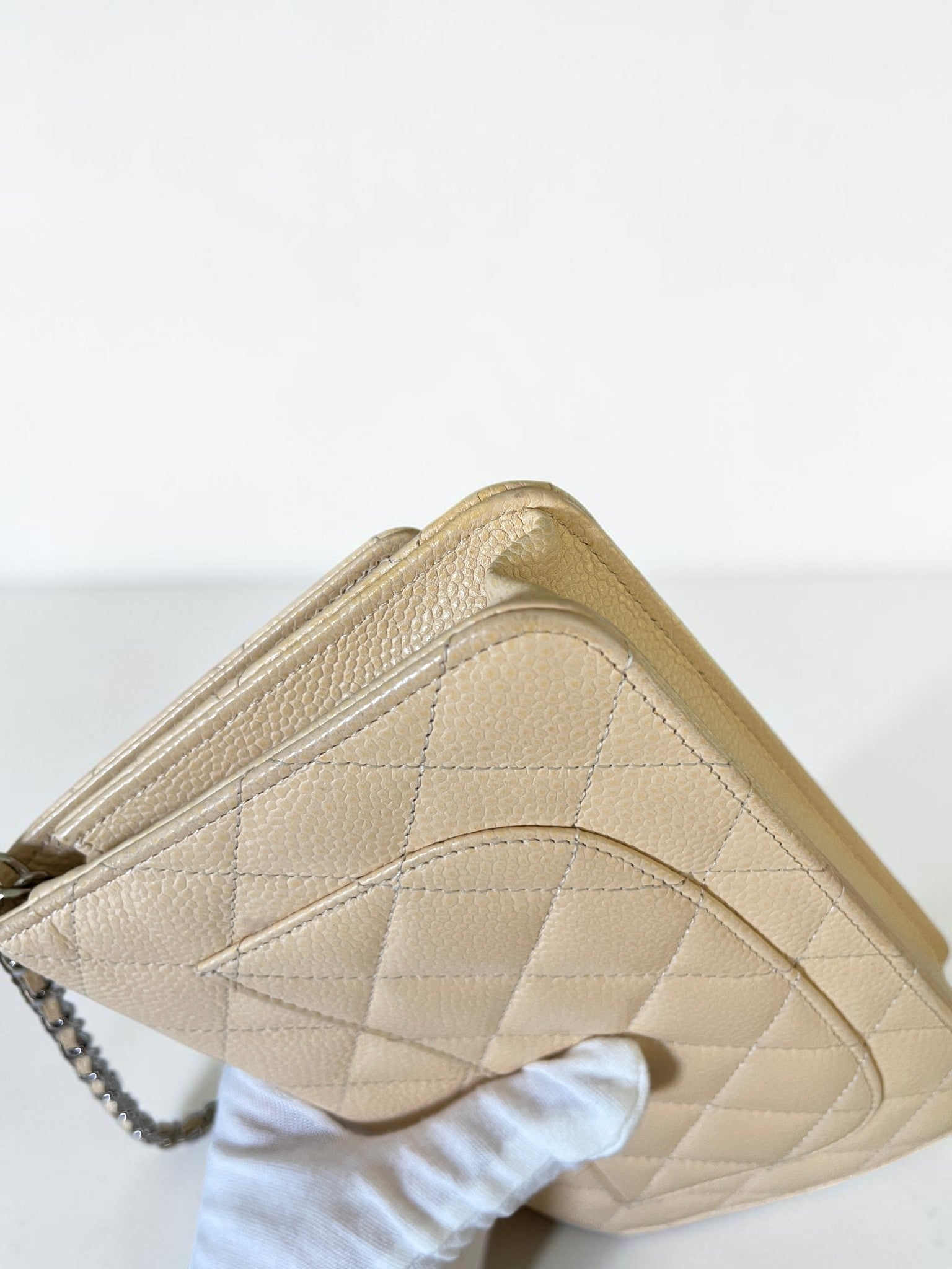 2013-2014 Chanel Wallet On Chain Beige Caviar