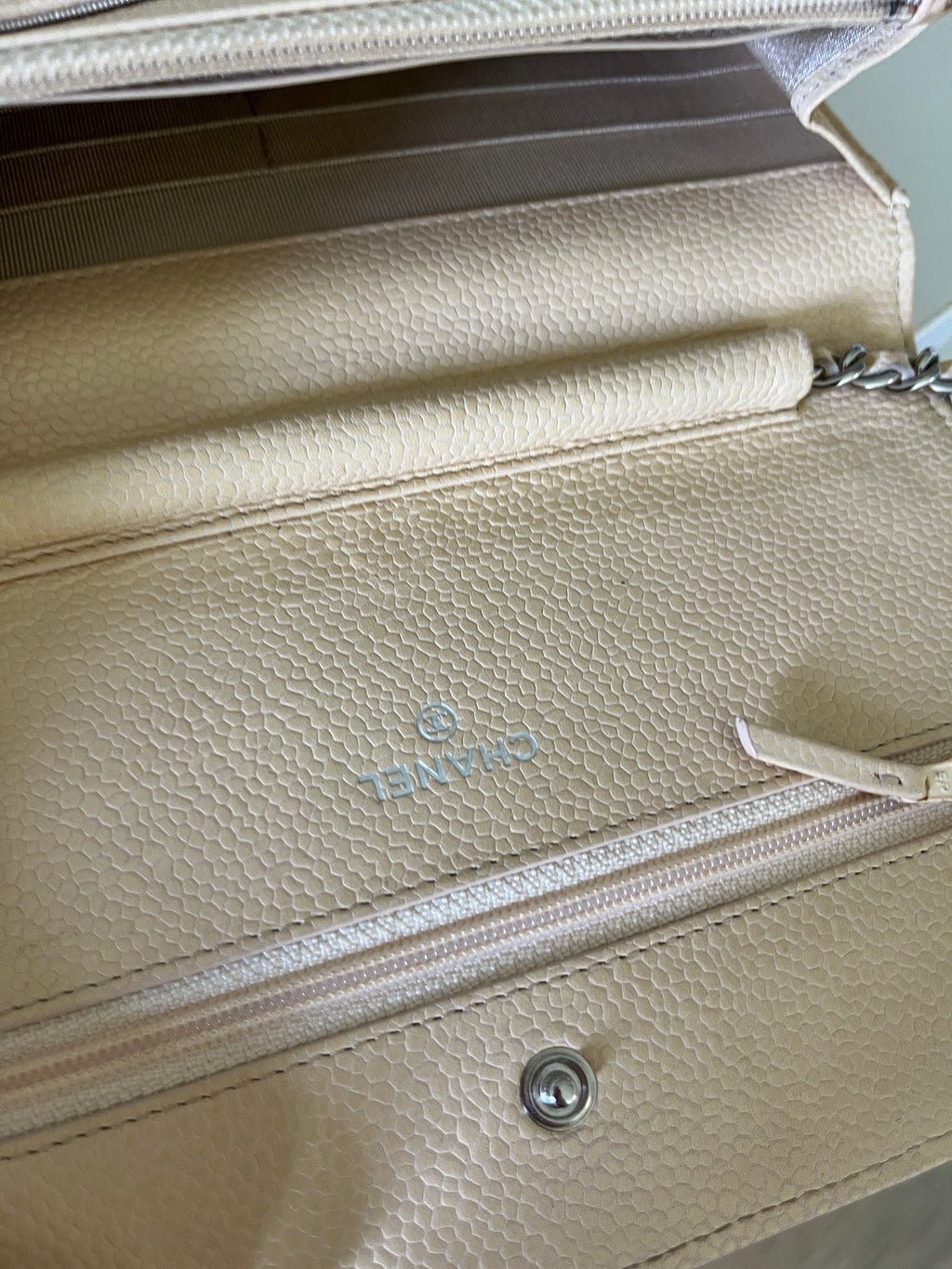 2013-2014 Chanel Wallet On Chain Beige Caviar
