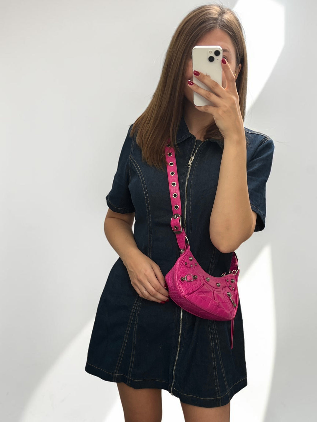 Balenciaga Le Cagole S Neon Pink Leather