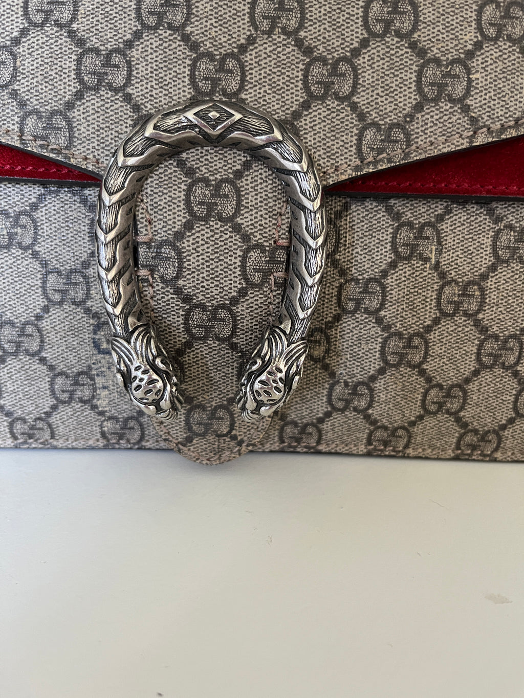 Gucci Dionysus Medium GG Supreme Red Suede