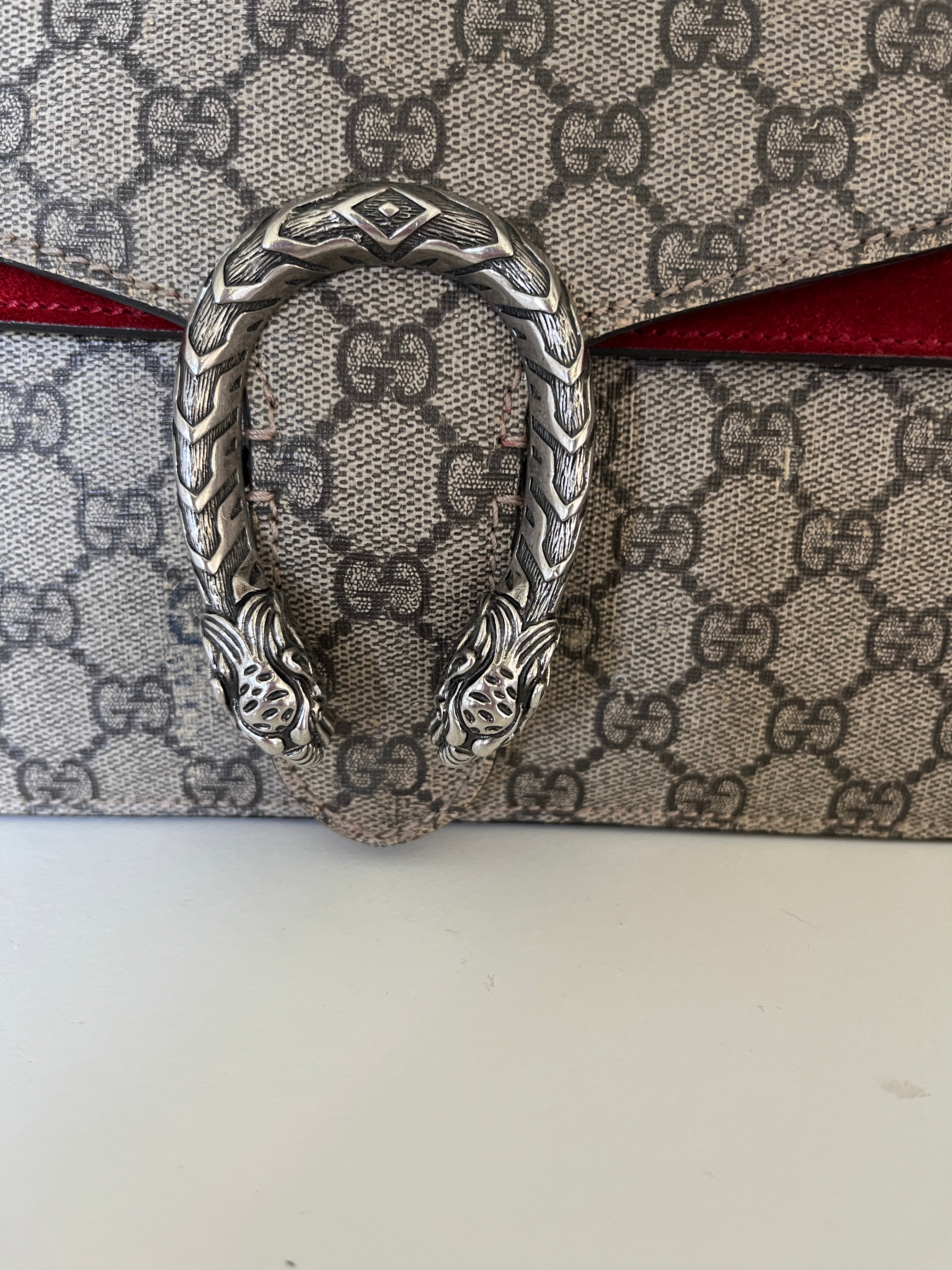 Gucci Dionysus Medium GG Supreme Red Suede